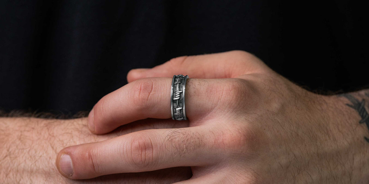 Silver mens rings by statement