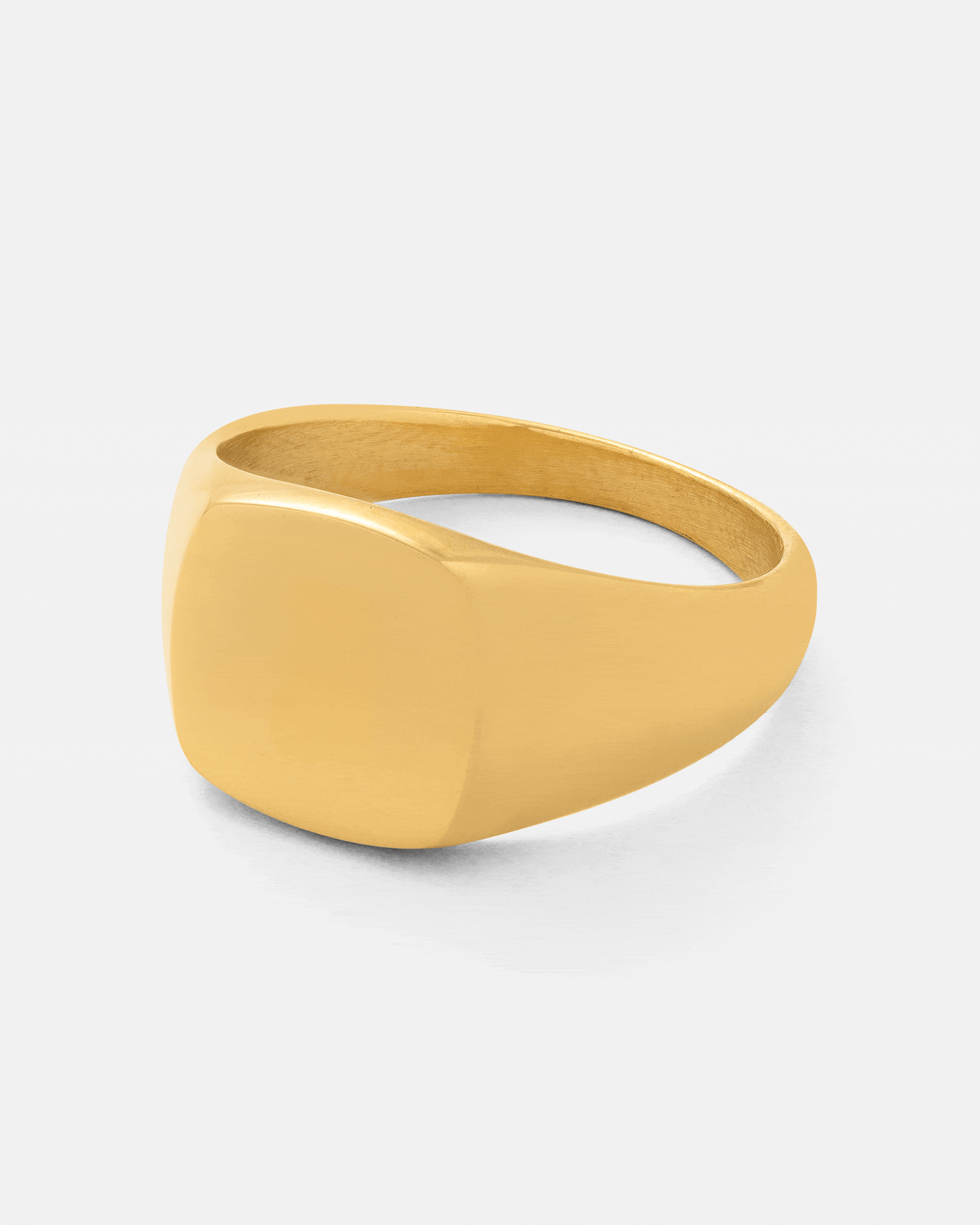 Minimal Signet Ring (Gold) featuring an 18k gold design with a smooth, flat square face.