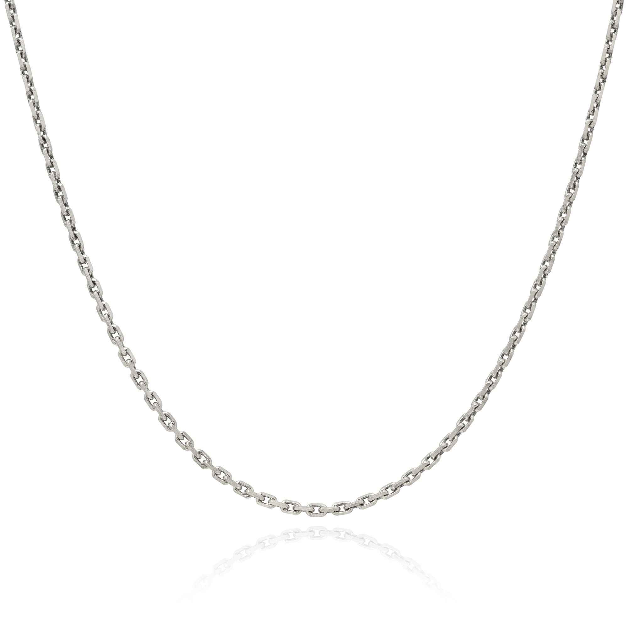 925 sterling silver 3mm cable chain on white background by statement collective