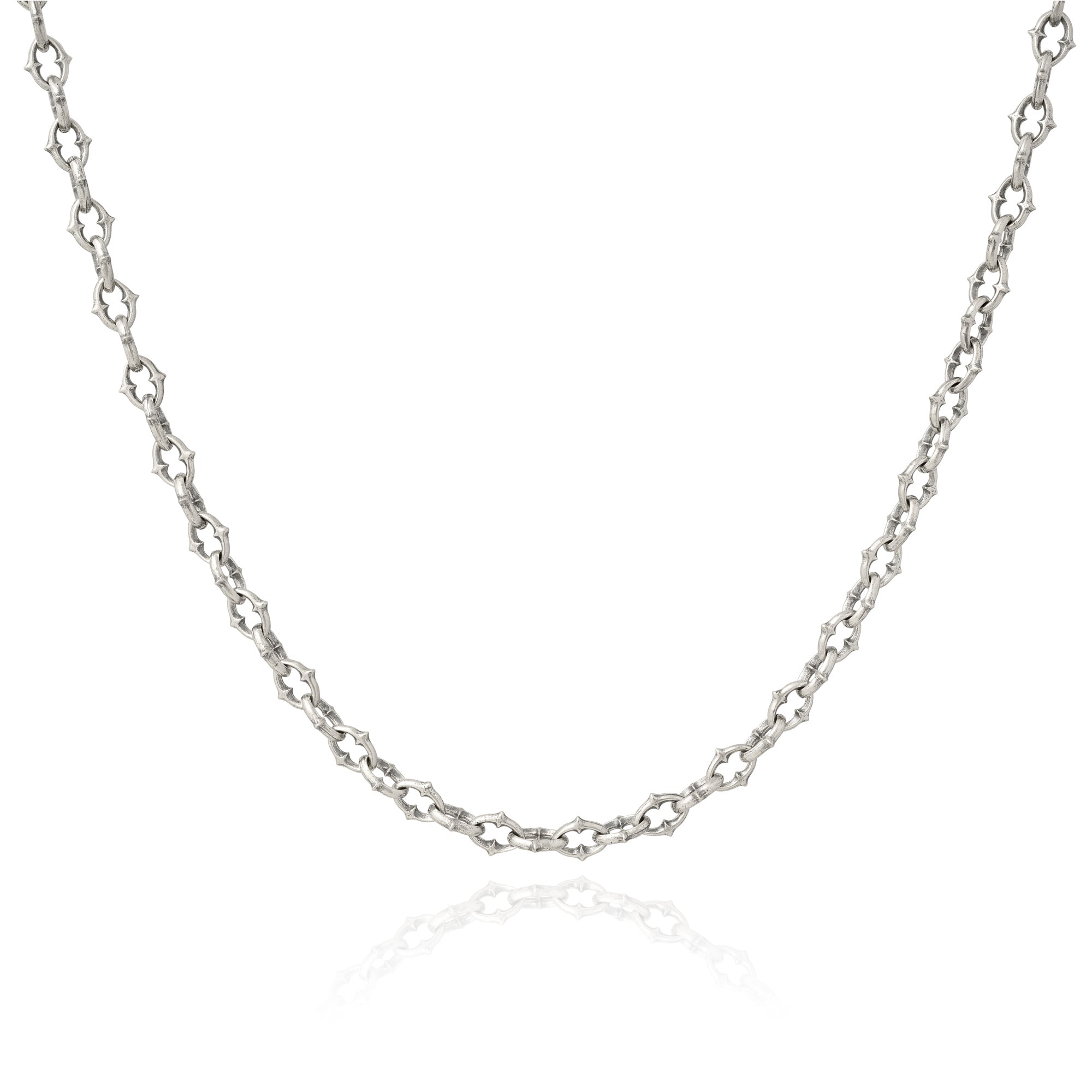 medieval spiked chain in 925 sterling silver by statement collective with 6mm links