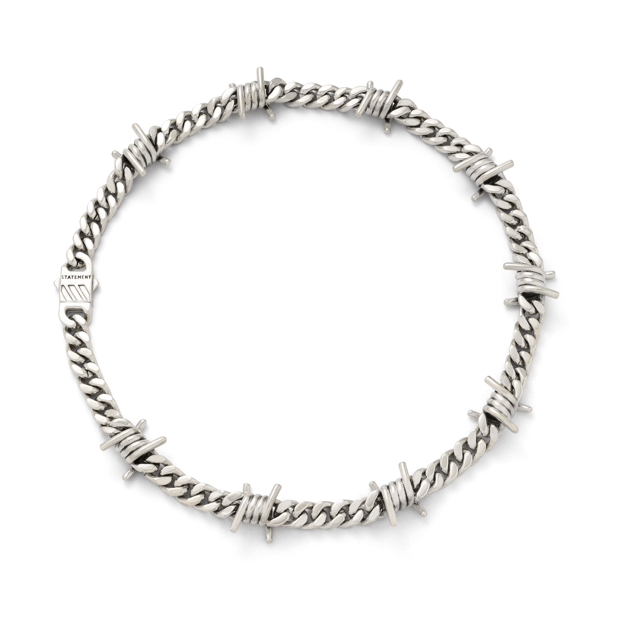 925 sterling silver barbed wire necklace by statement collective