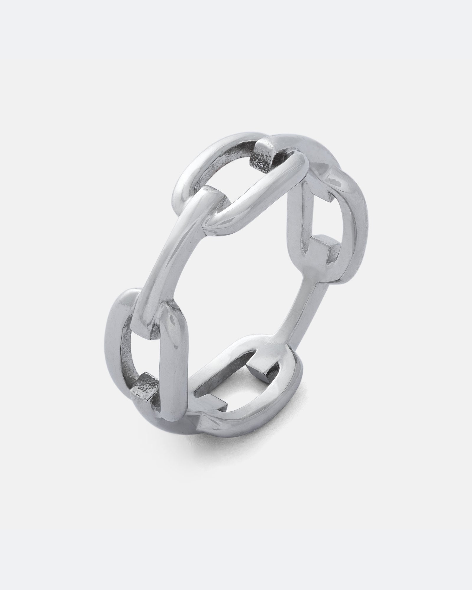 chain link ring design in stainless steel by statement collective