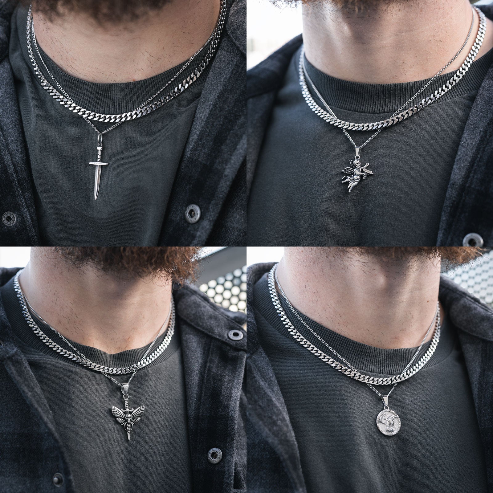 silver necklace set examples by statement 2