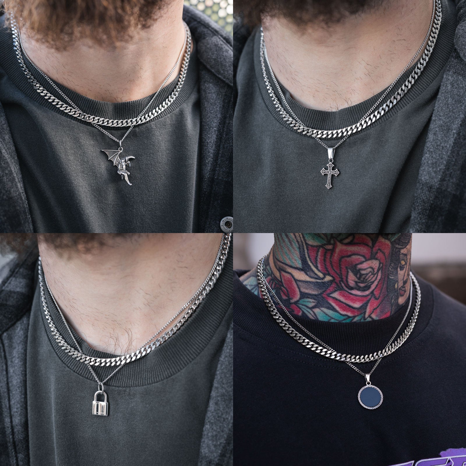 silver necklace set examples by statement 3