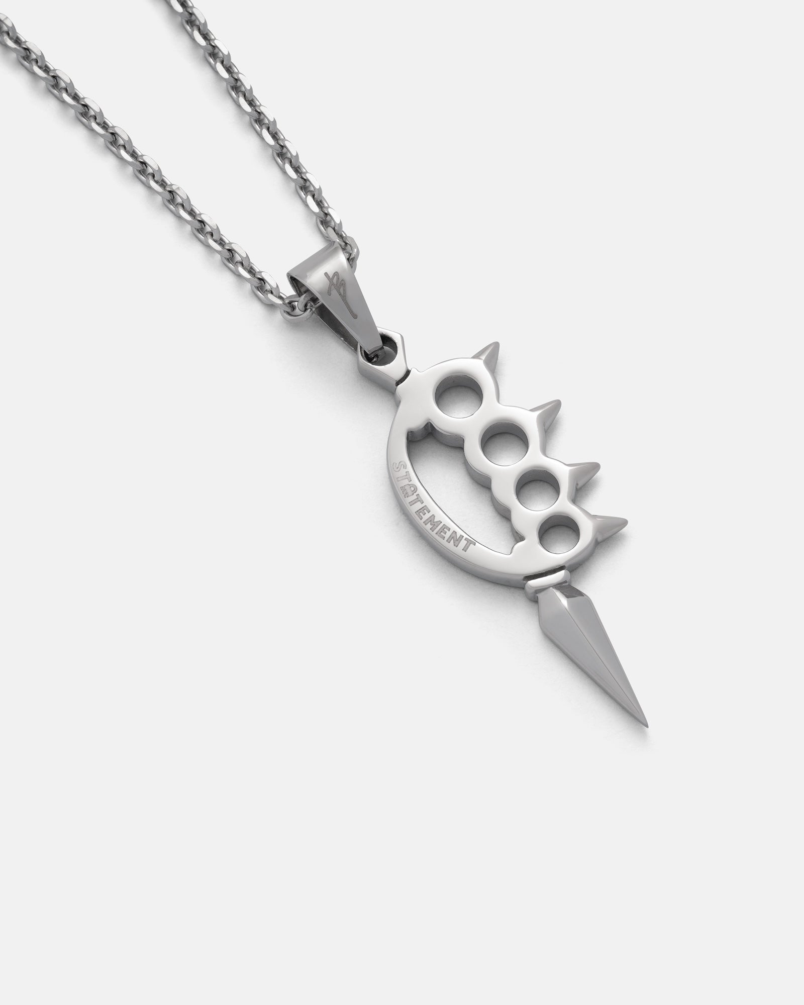 Knuckle Duster Pendant Necklace in 316L Stainless Steel By Statement