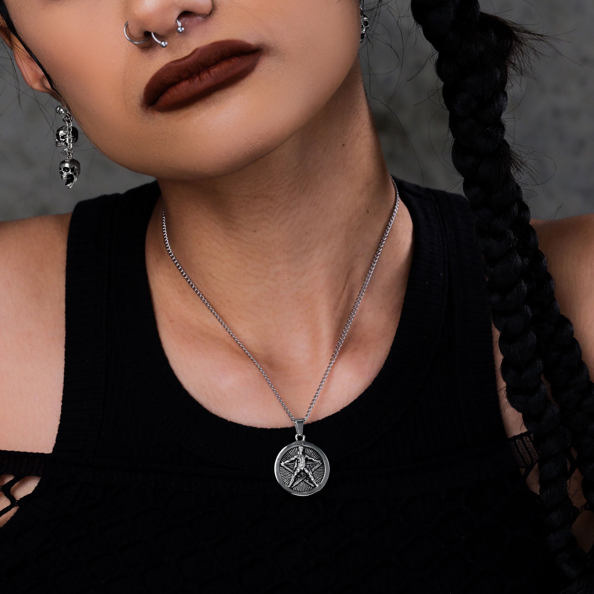 Women's pentagram sigil charm necklace