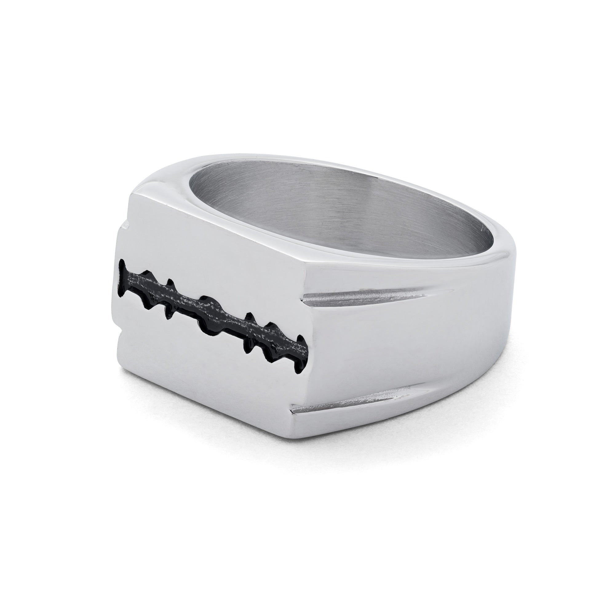 Razorblade signet ring in stainless steel by statement