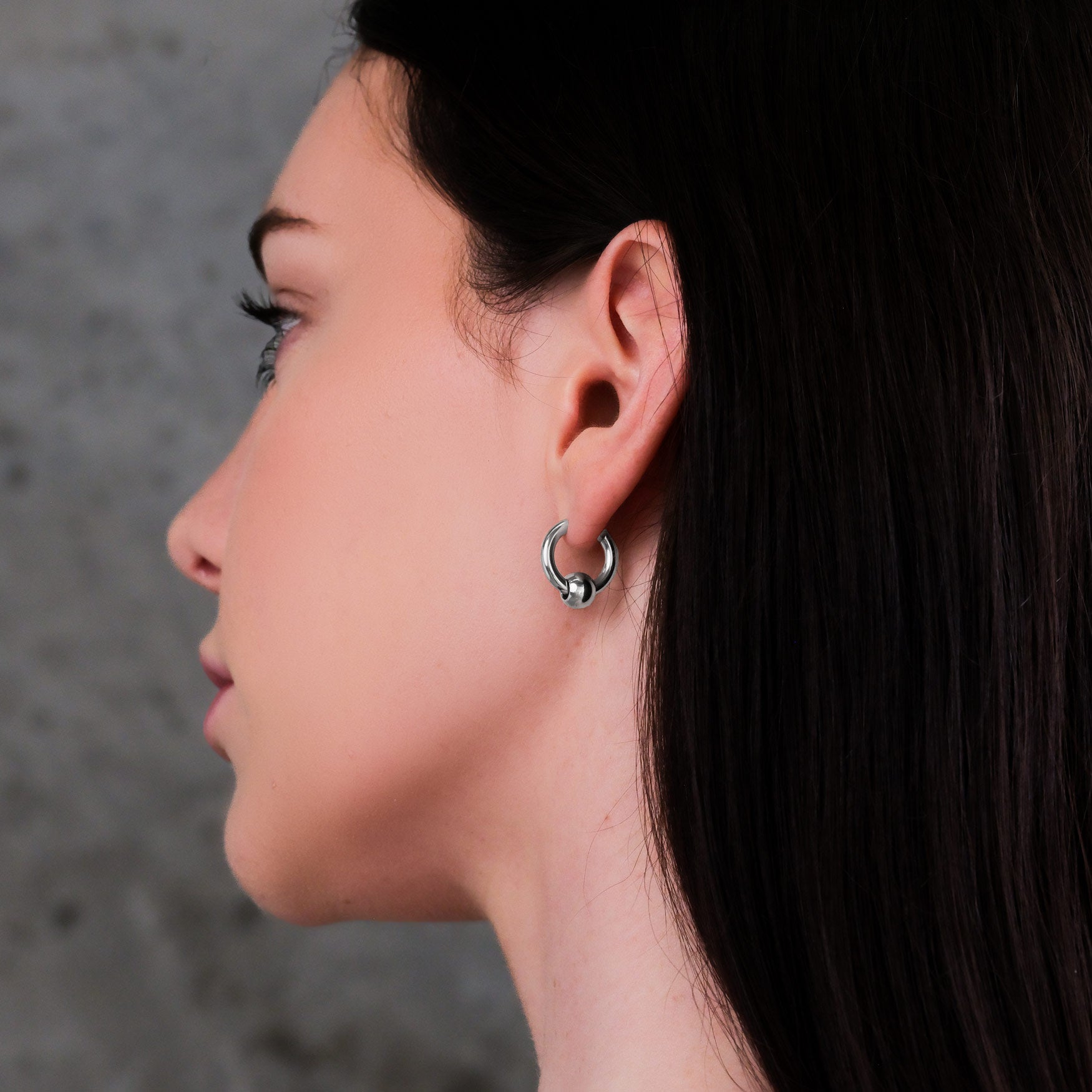 Ball hoop earrings for punk fashion