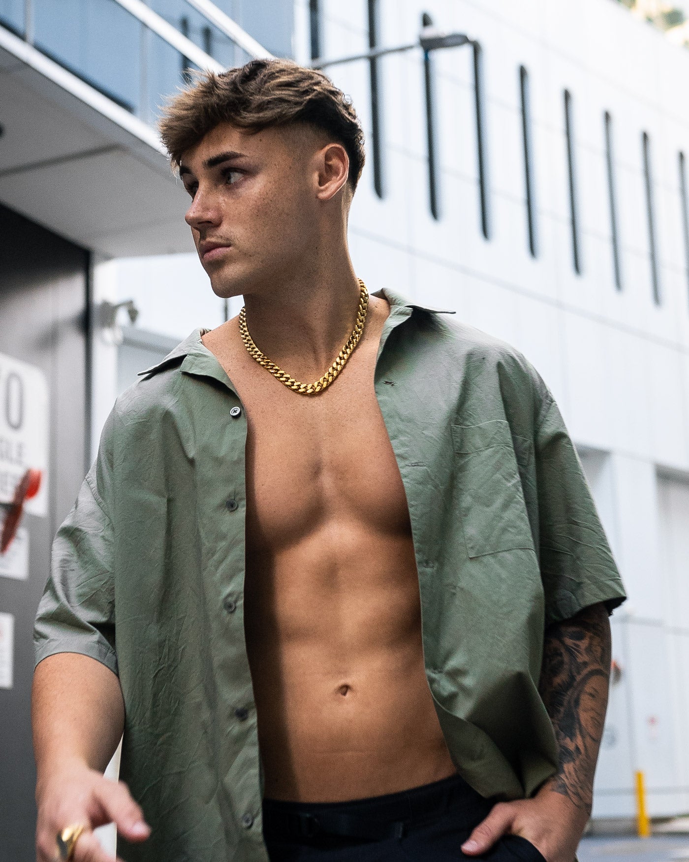 mens thick cuban link necklace in gold