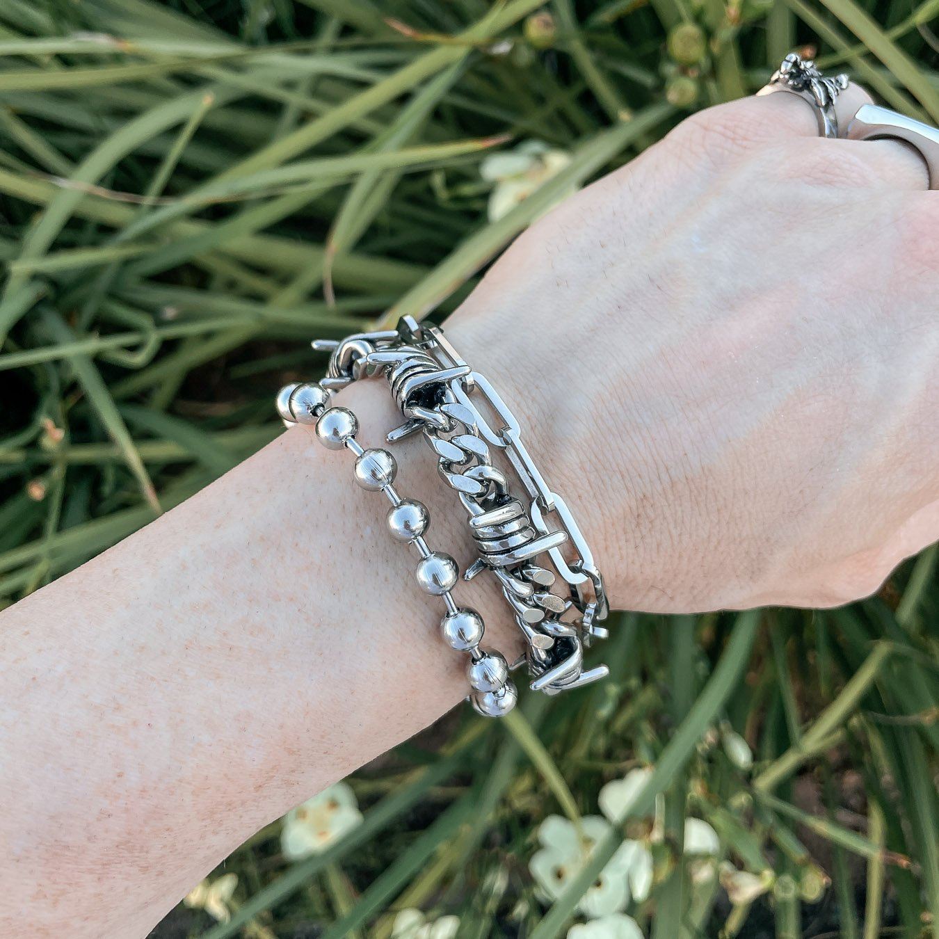 Punk Barbed Wire Bracelet For Men