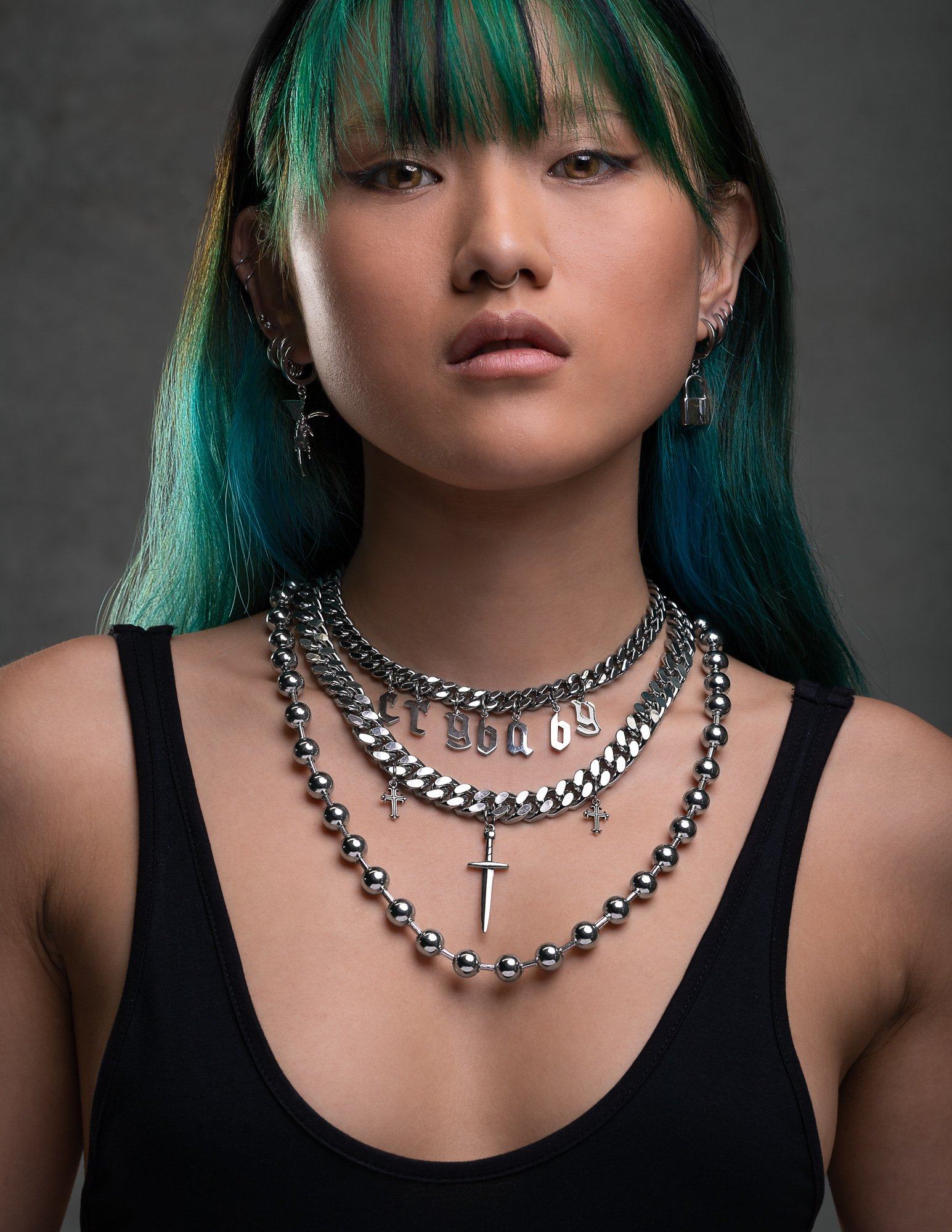 grunge jewelry necklace set for women