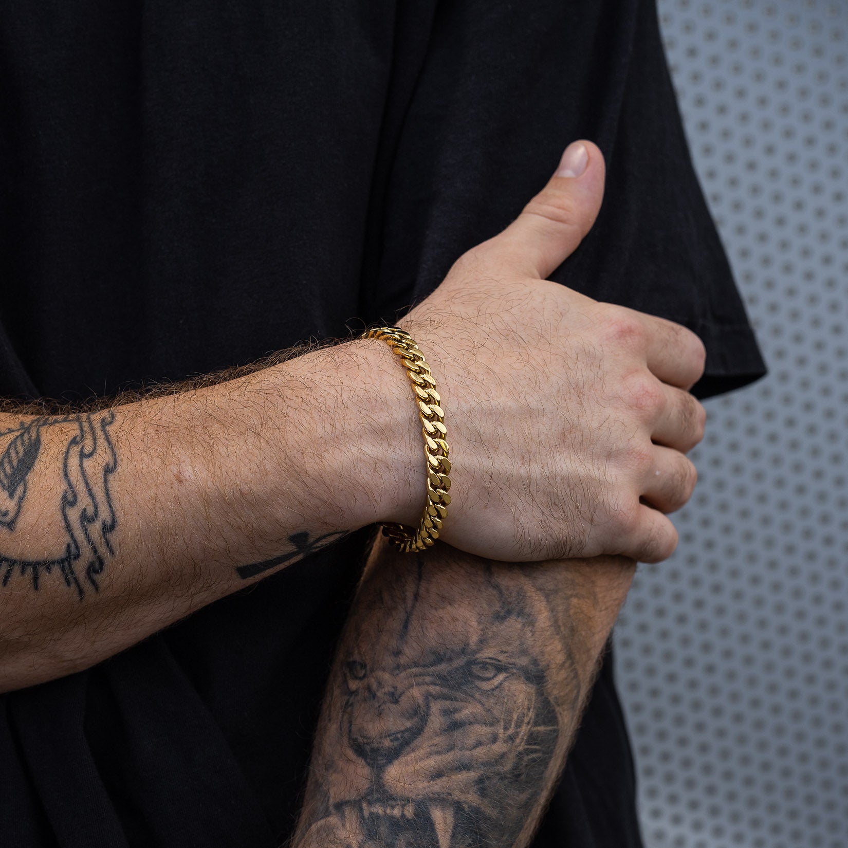 9mm Cuban Bracelet (Gold)