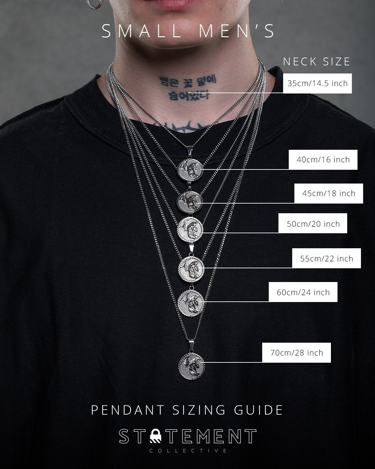 Small mens sizing guide by statement