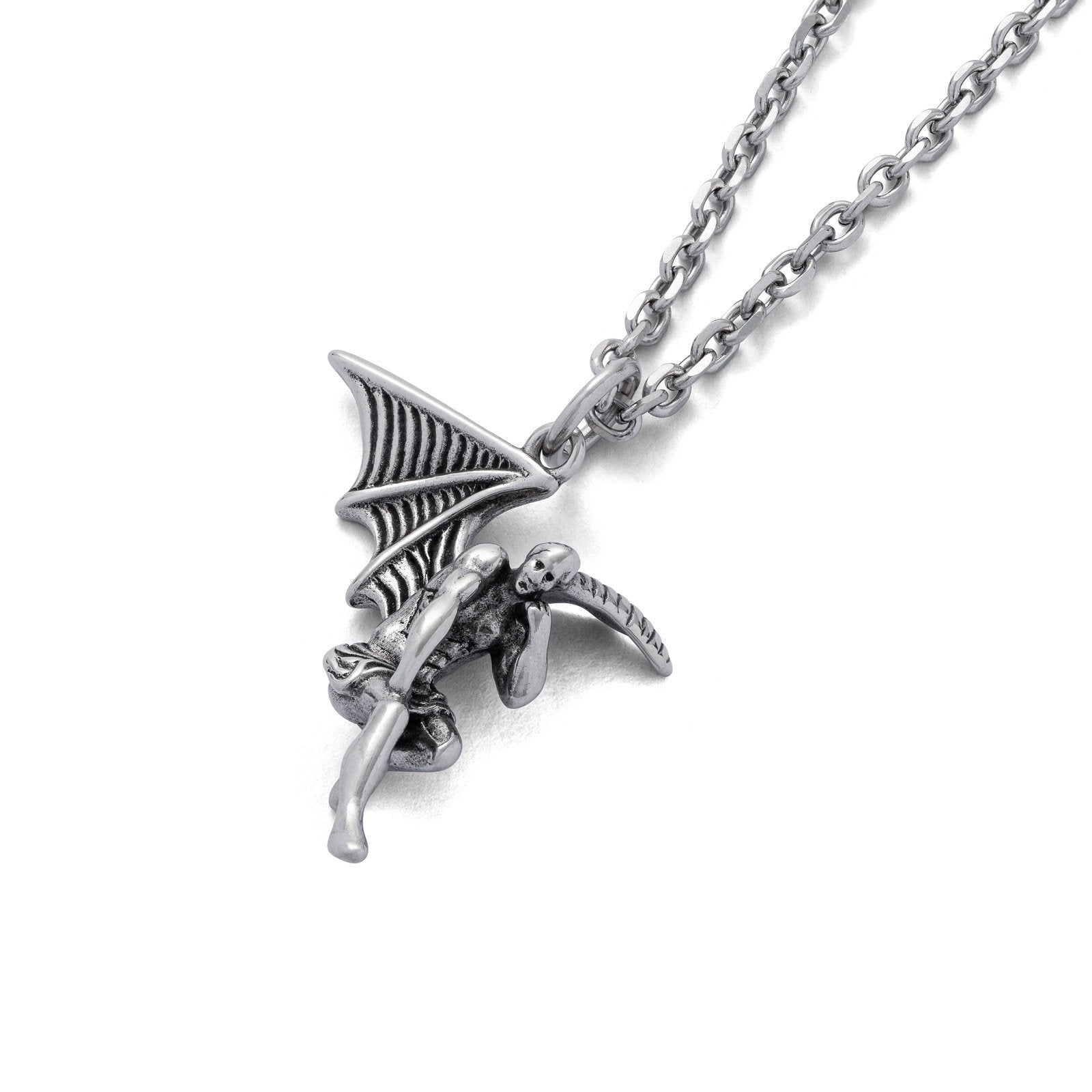 fallen angel pendant design on white background