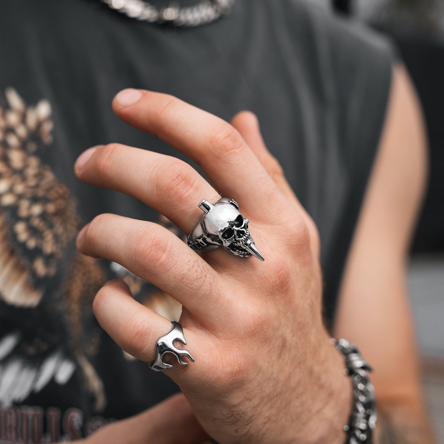 mens biker rings