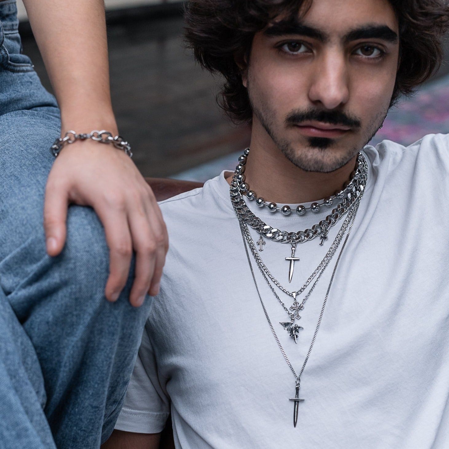 Sharp Objects Cuban Link Chain Mens Necklace Stack_06