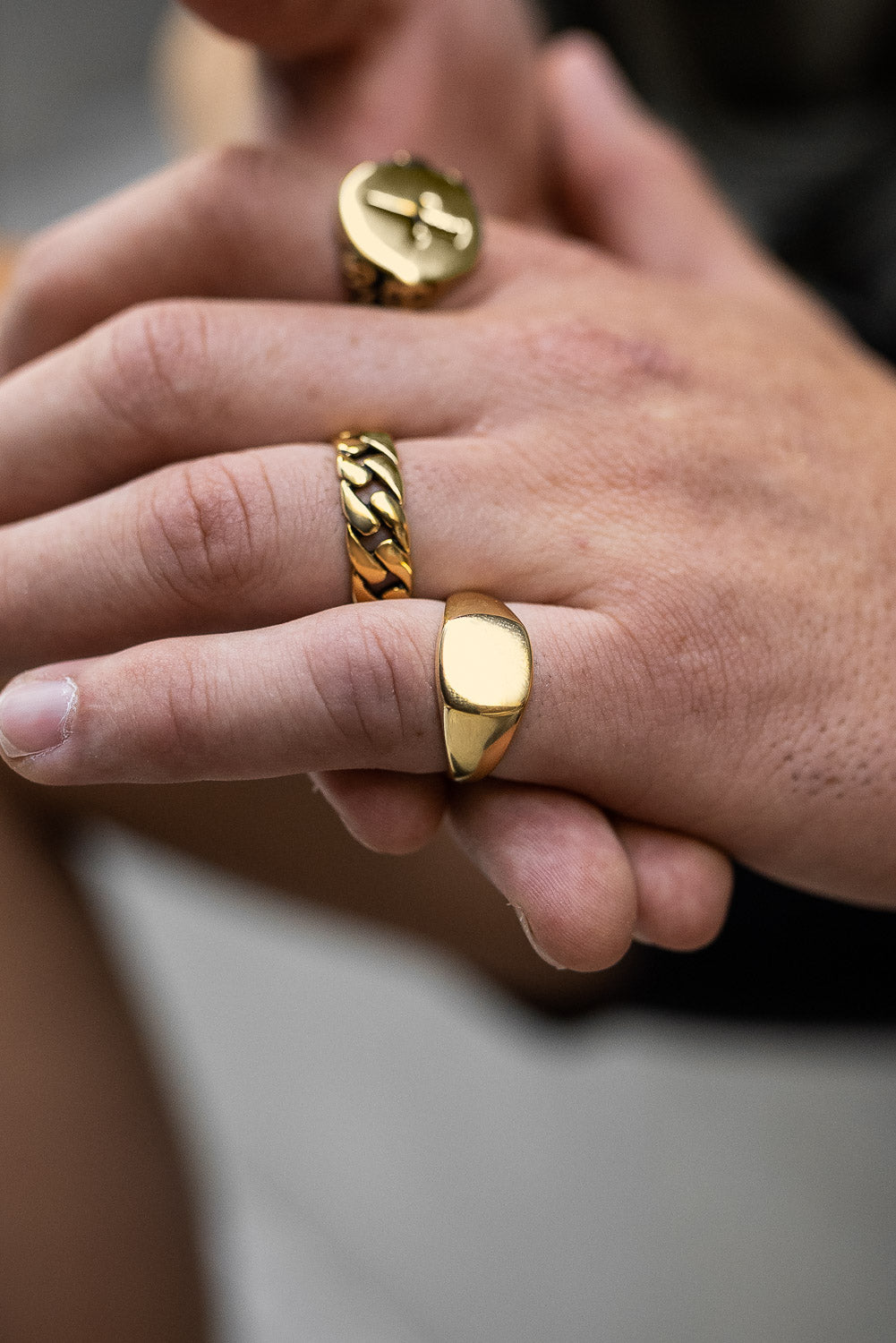 gold  plated rings by statement collective