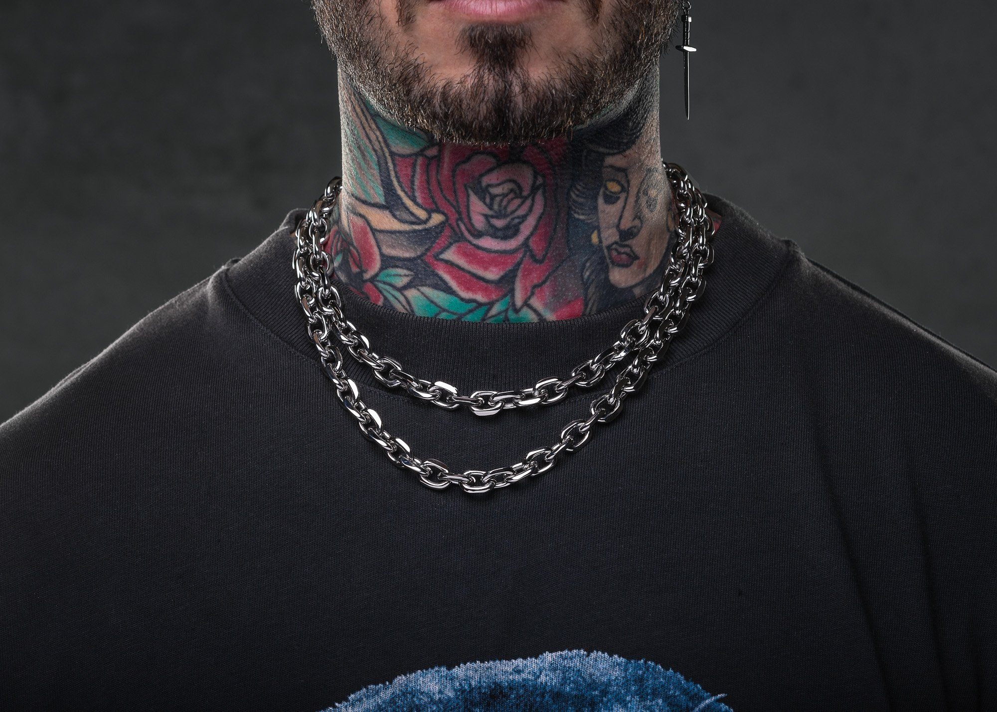 Behind the 10mm Cable Link Necklace Chain