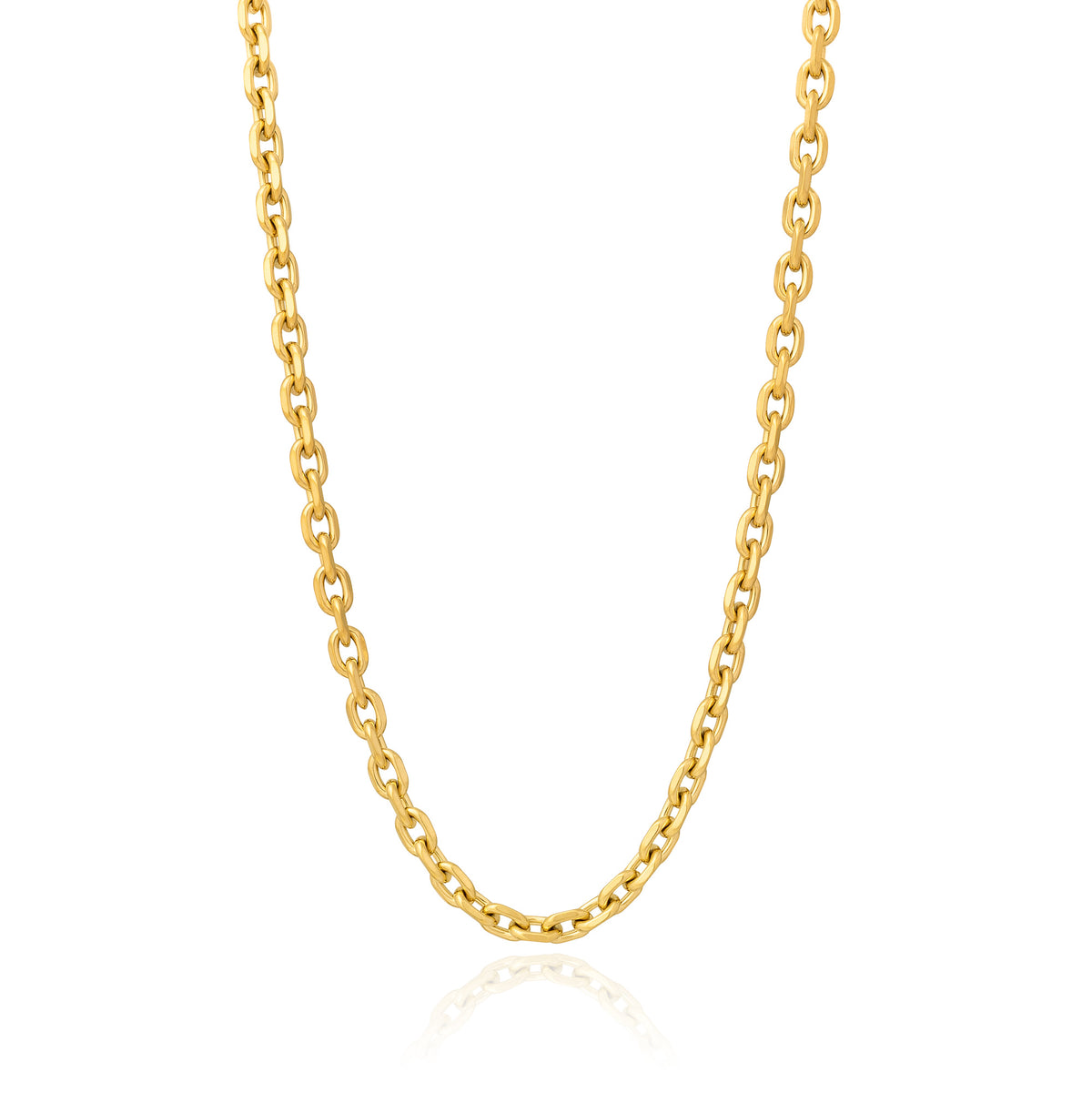 beveled cable link chain in gold by statement
