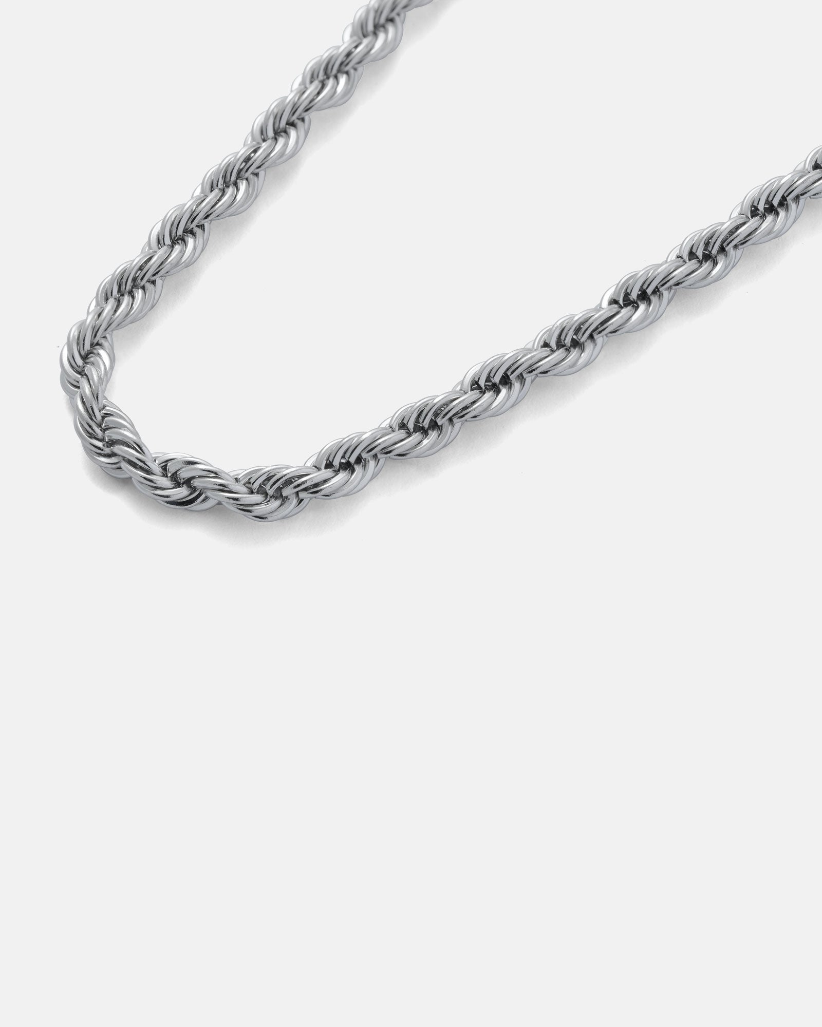 Flat Rope Chain Mens Necklace by Statement Collective on grey background
