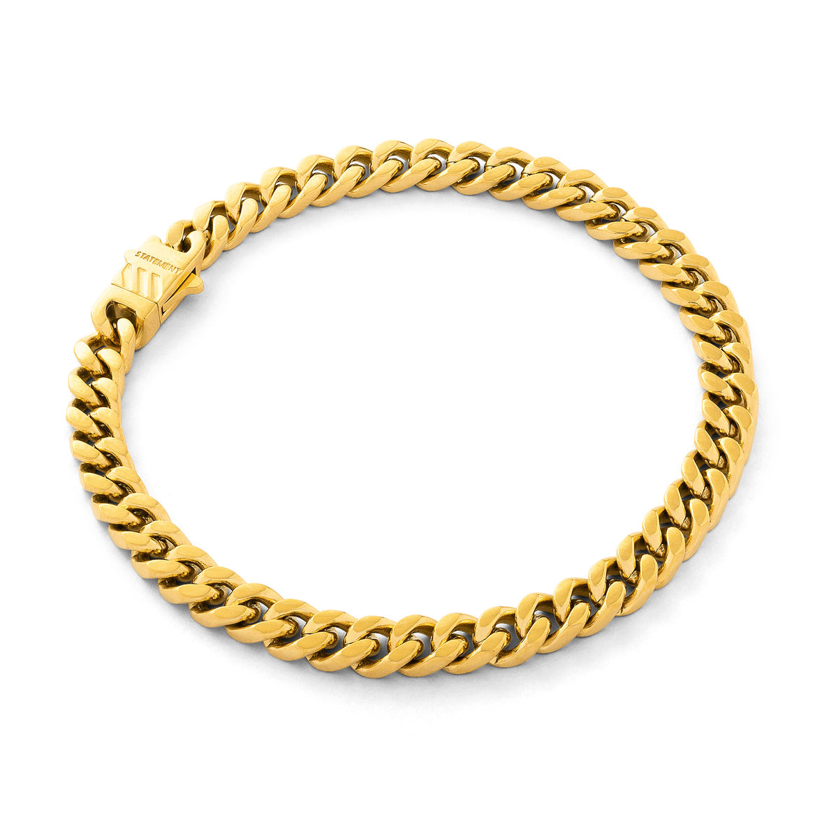 thin gold cuban bracelet by statement collective