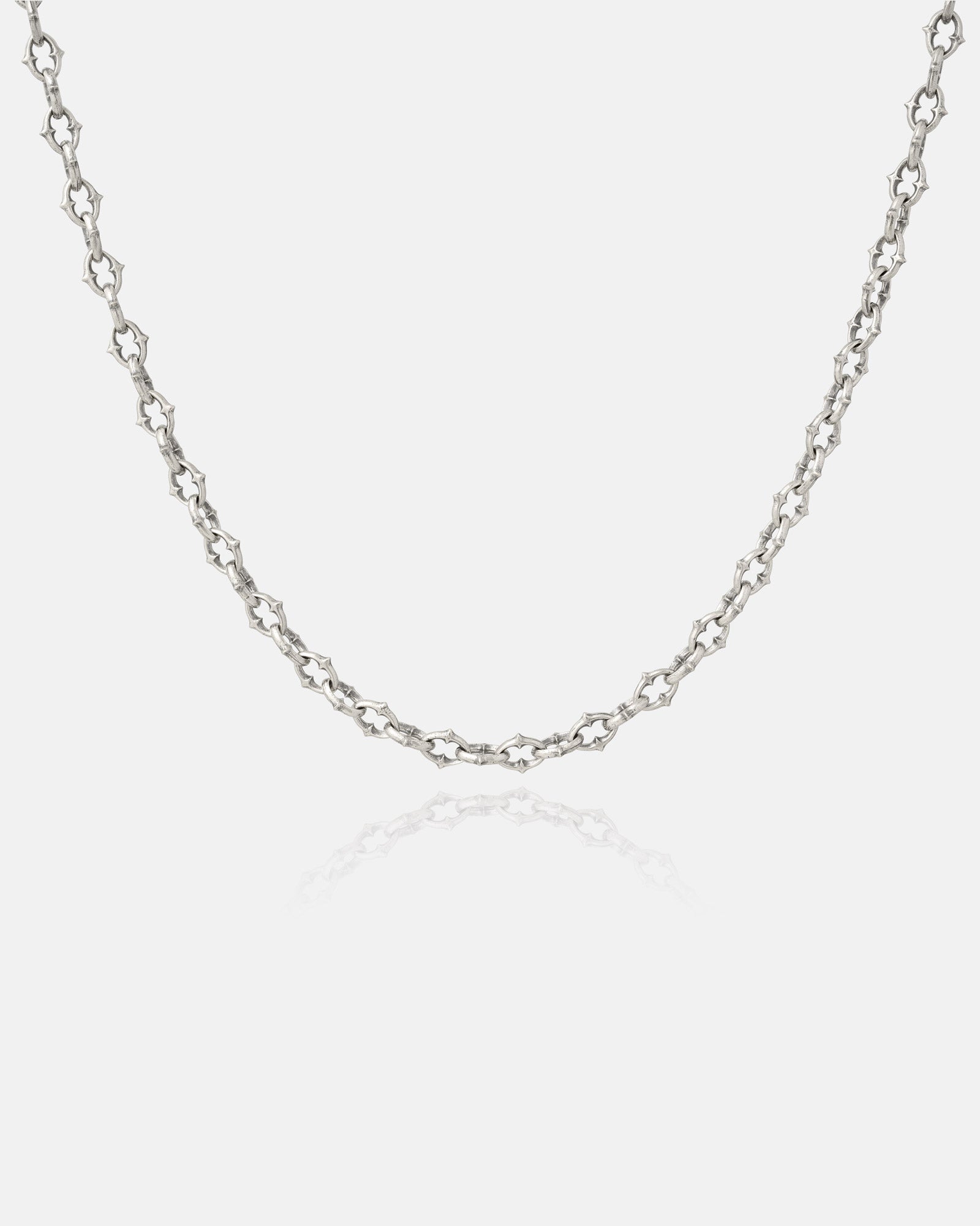 medieval spiked chain in 925 sterling silver by statement collective with 6mm links