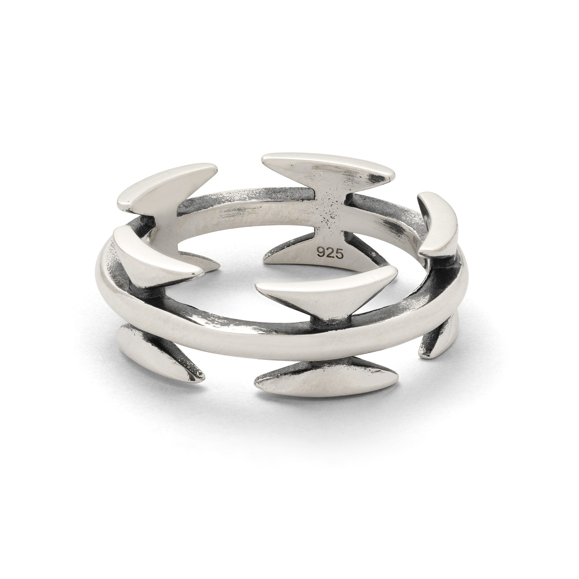 sterling silver razorwire ring design with 925 hallmark by statement collective