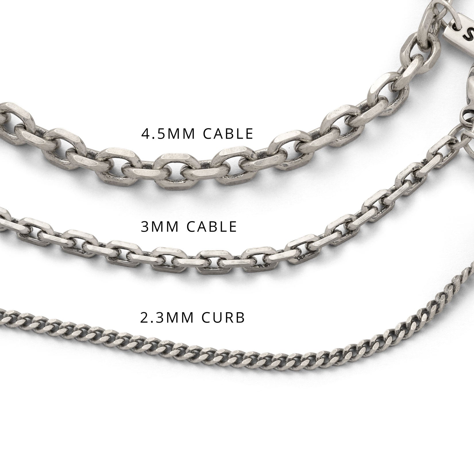 pendant necklace chain style options for sterling silver