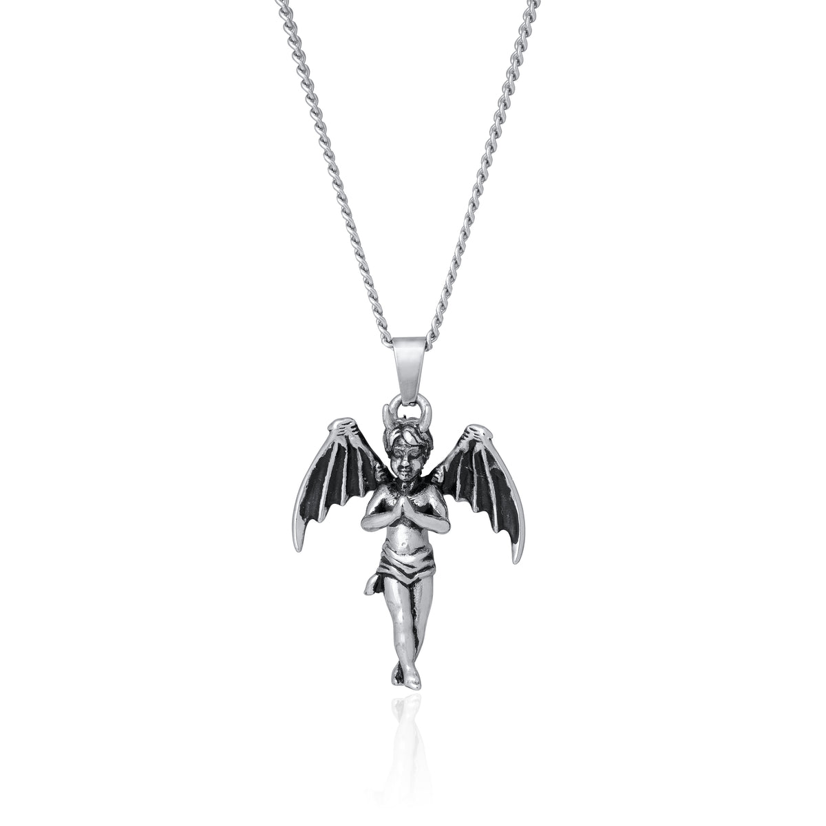 Dark angel charm chain necklace