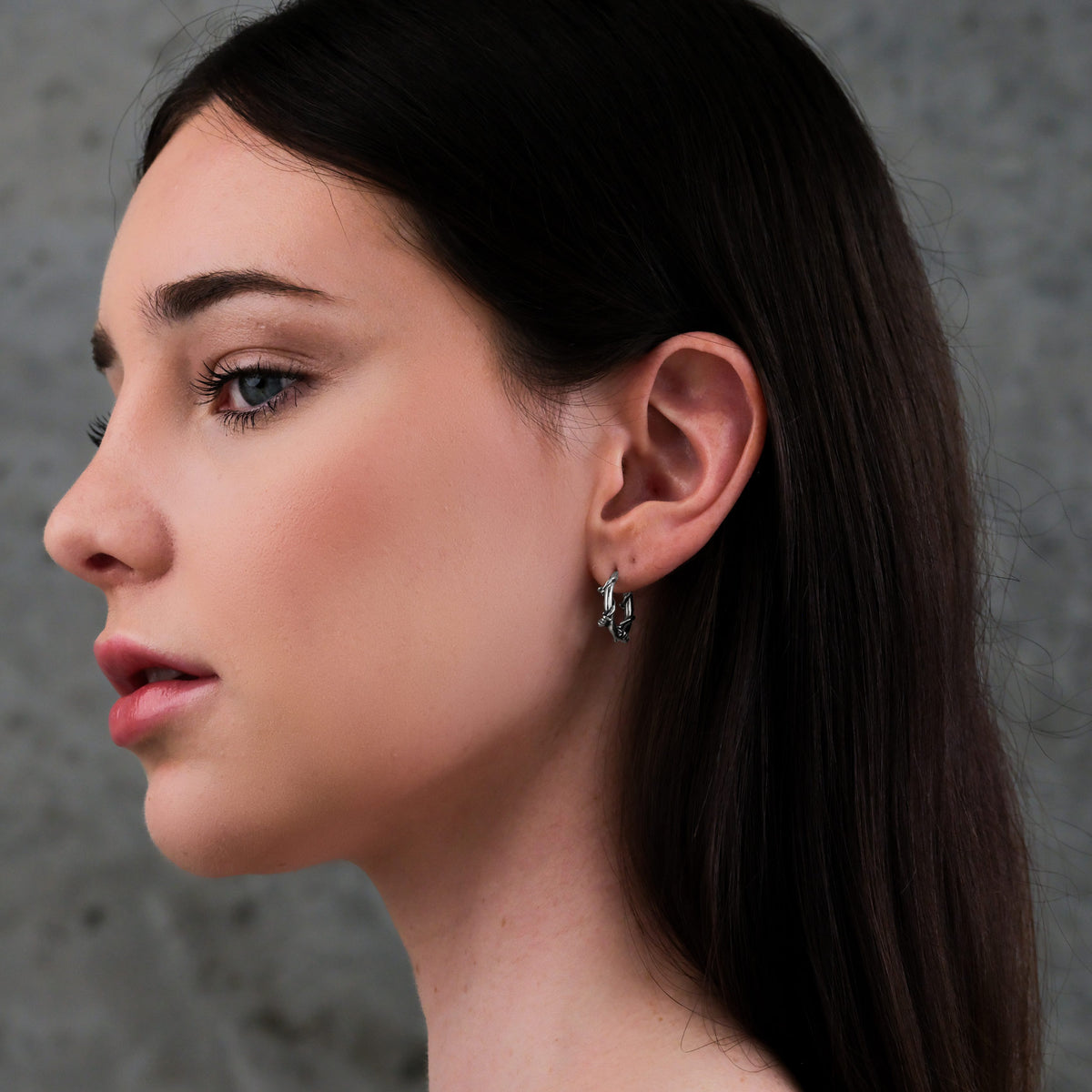 Punk earrings for women in silver