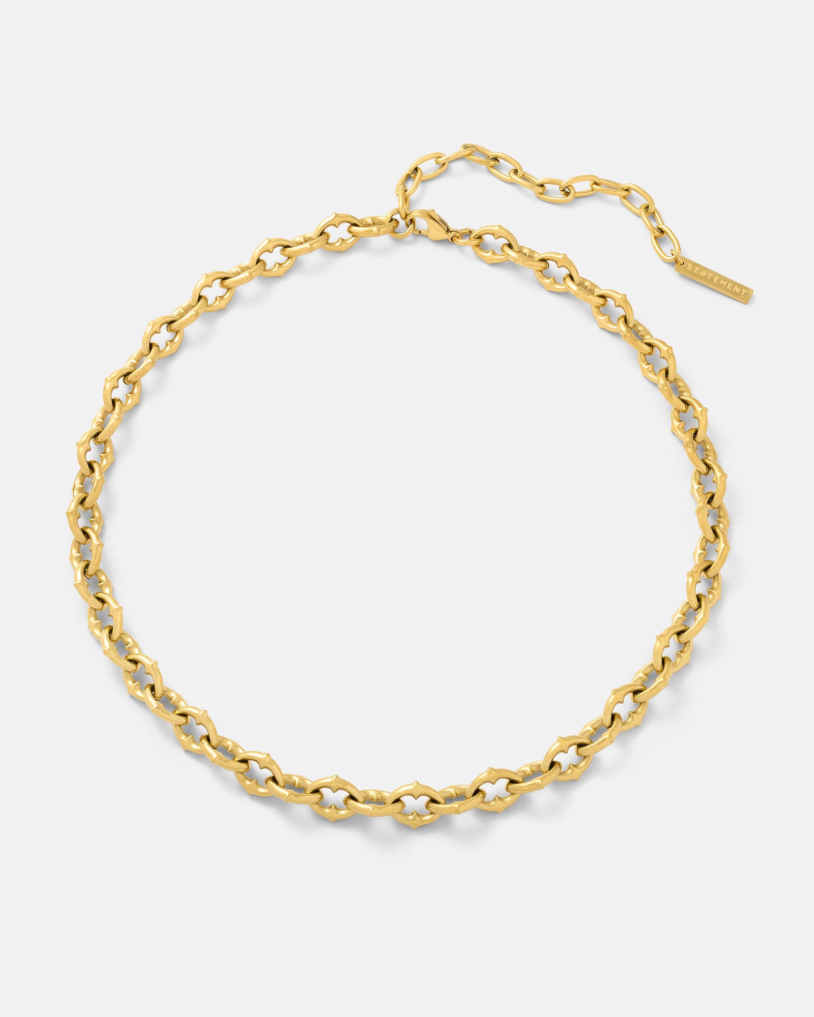 Spiked Chain Link necklace in gold