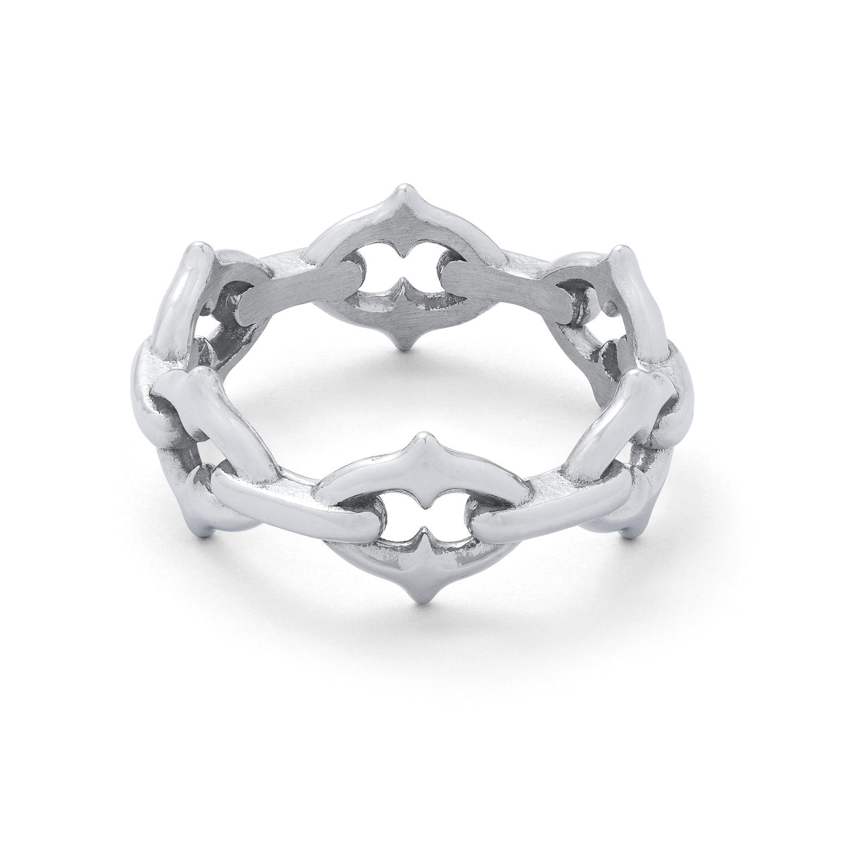 Gothic Medieval Spiked Chain Ring Silver By Statement Collective