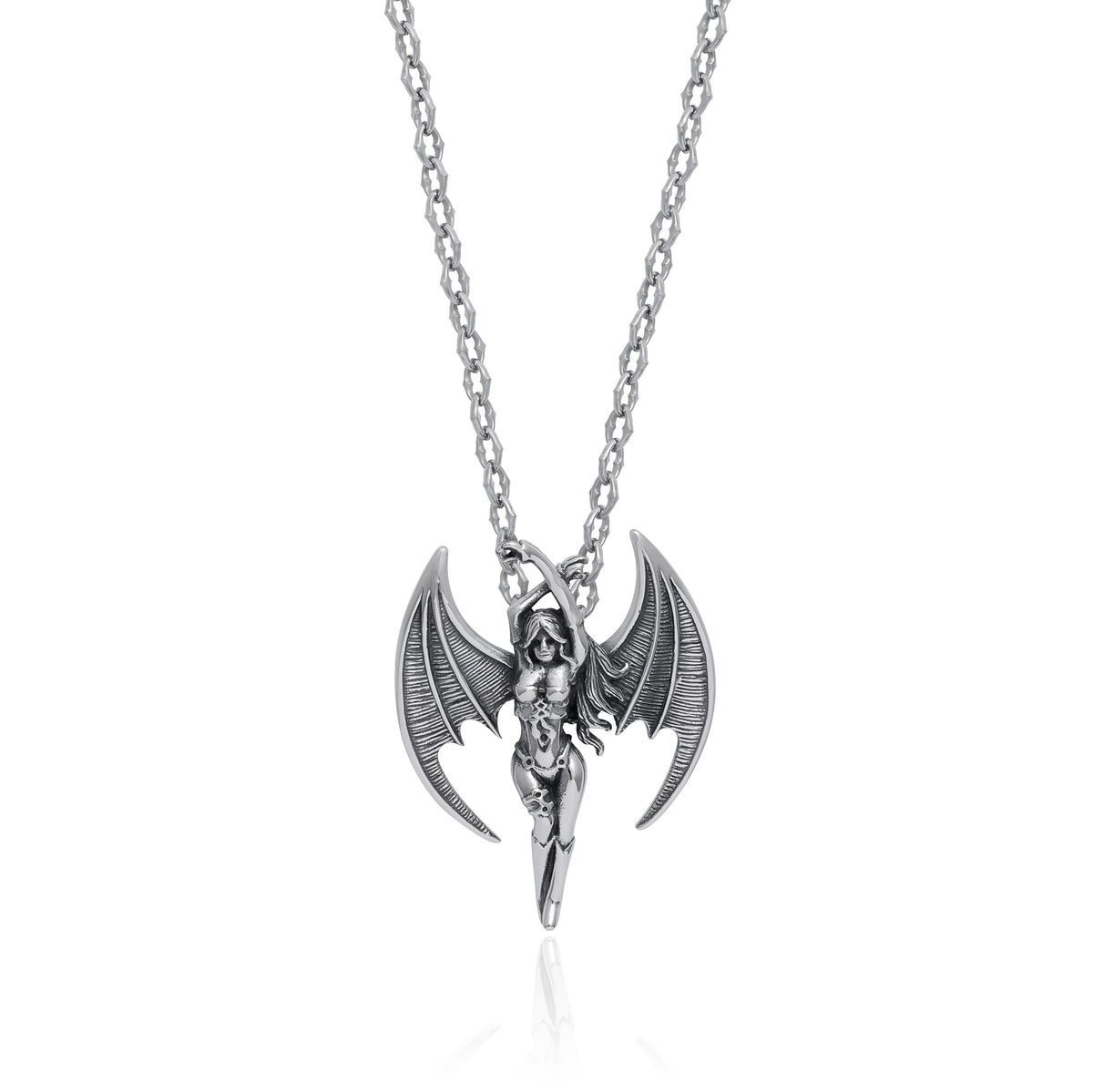Gothic woman necklace chain by statement collective