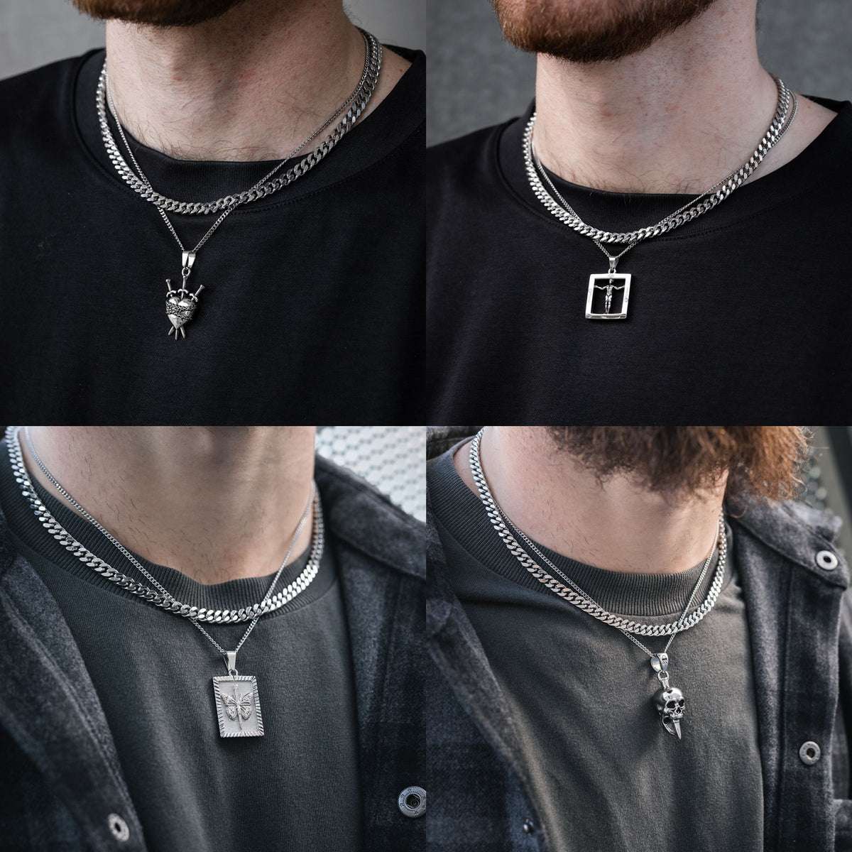 silver necklace set examples by statement
