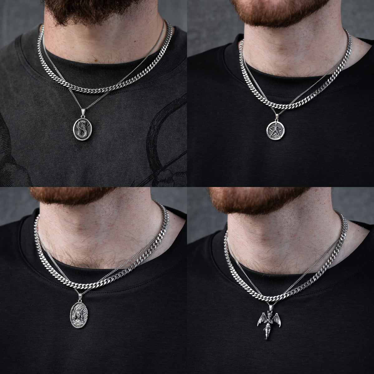 silver necklace set examples by statement 4