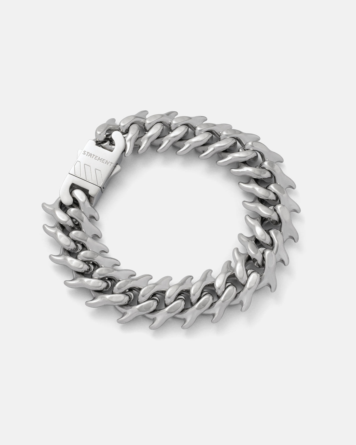 Fishbone Spiked Cuban Bracelet in 316L Stainless Steel By Statement