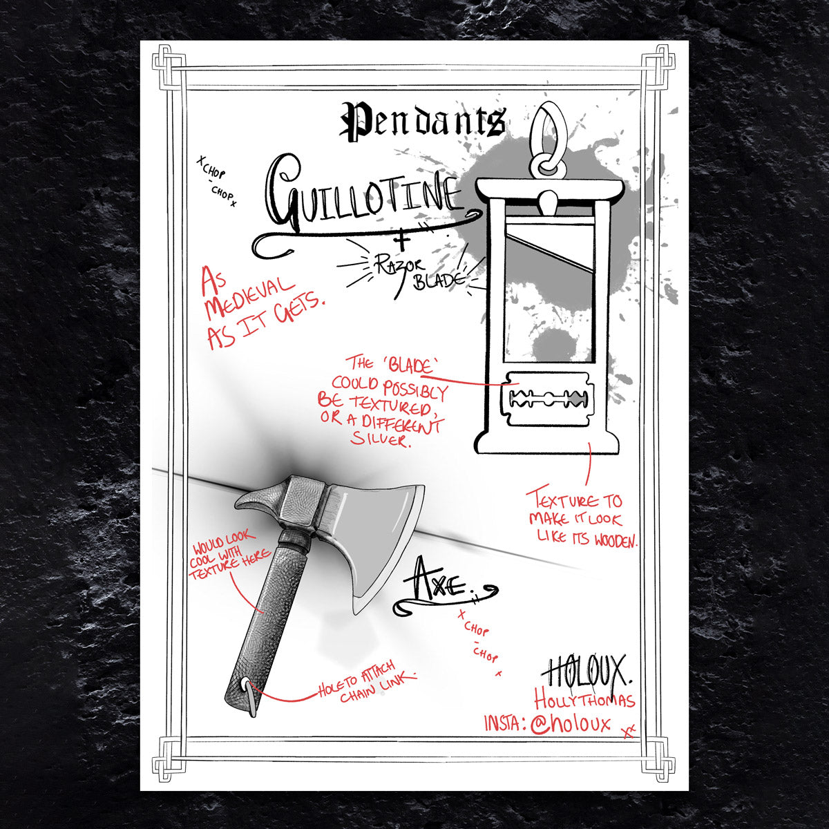 guillotine pendant design concept