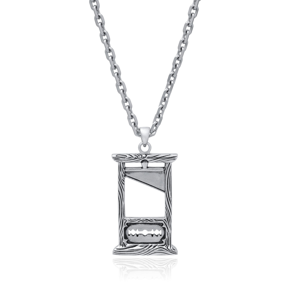 Silver Guillotine Pendant Necklace By Statement