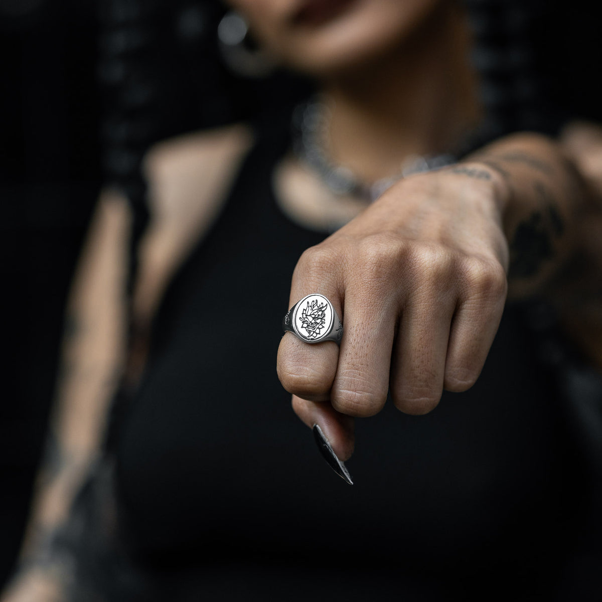womens jewellery japanese mask ring by statement