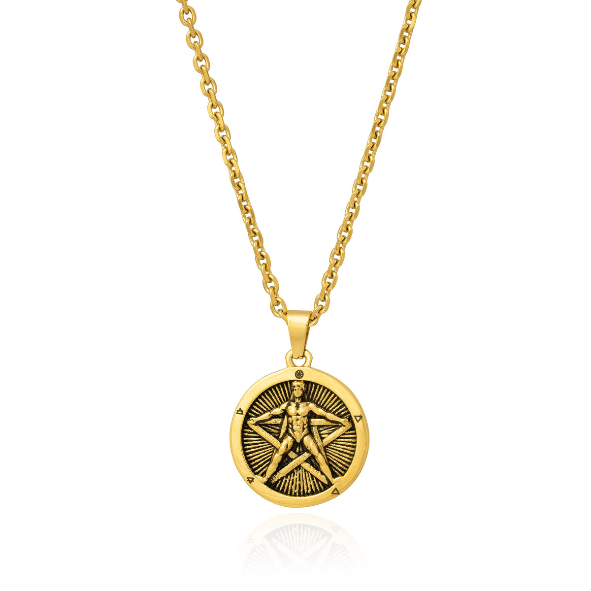 Dainty necklace charm gold alchemy symbols