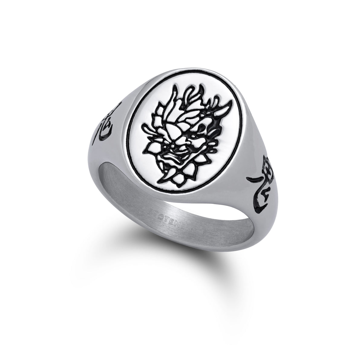 Japanese Oni Mask Silver Ring