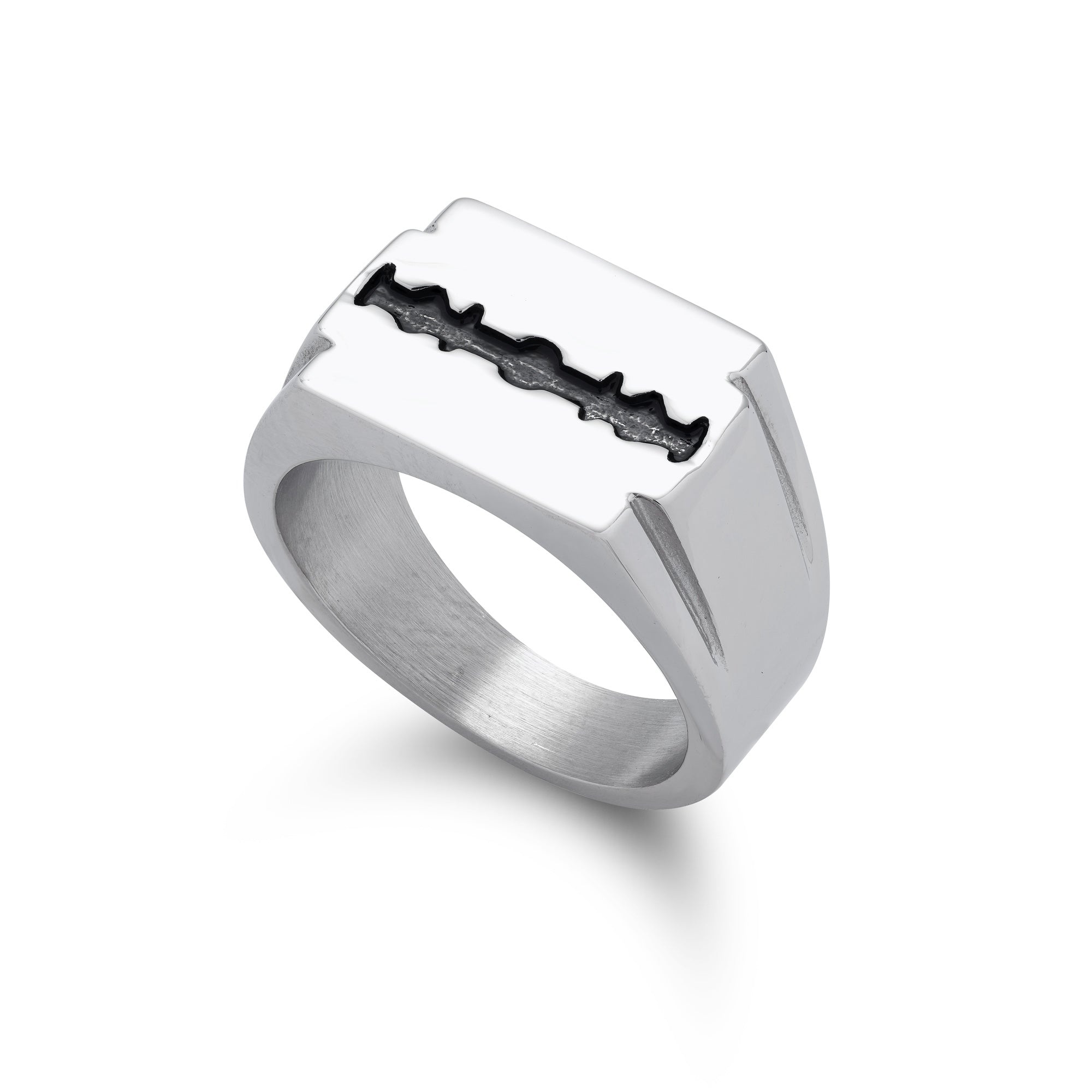 Razorblade signet ring in stainless steel by statement collective