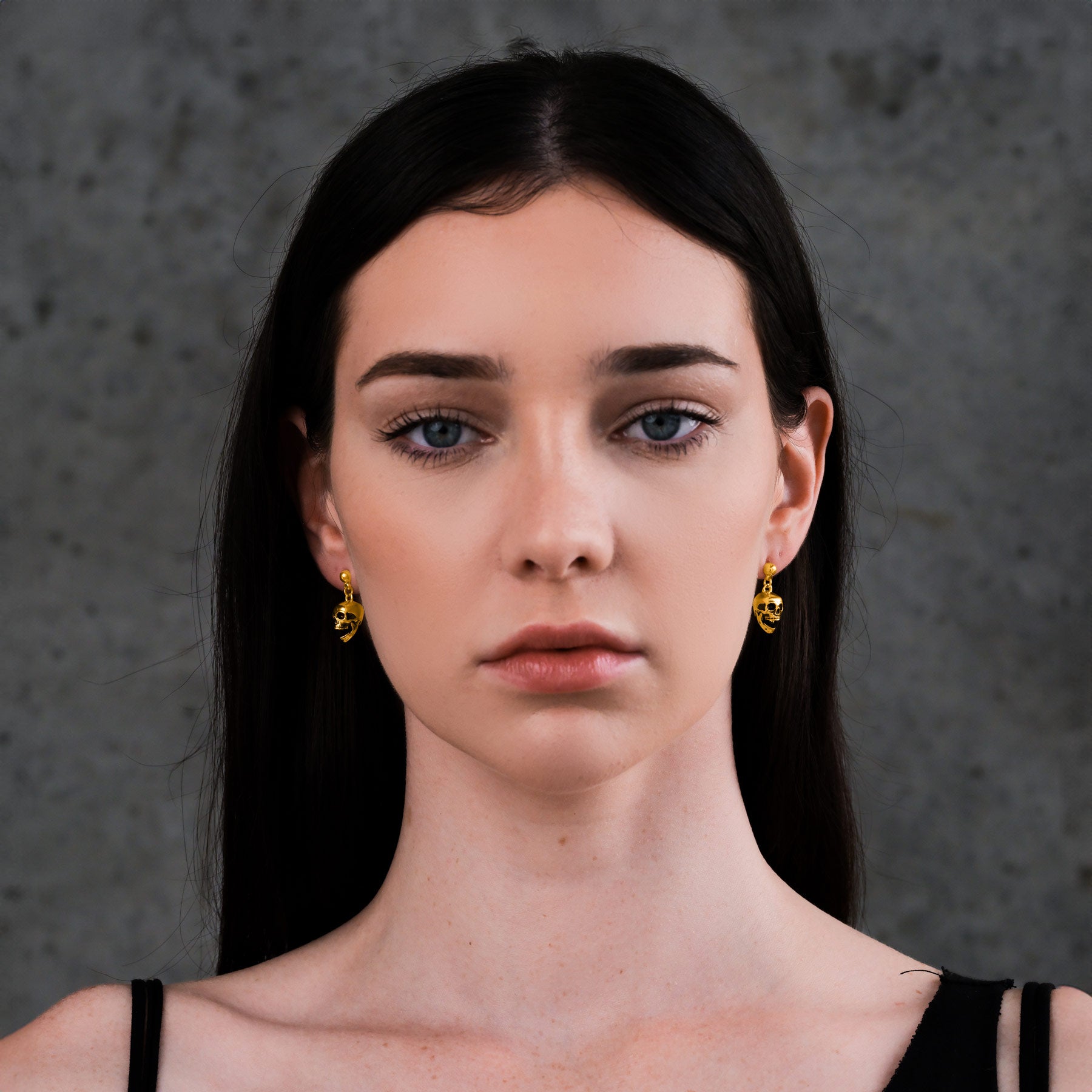 Women's gothic skill stud earring