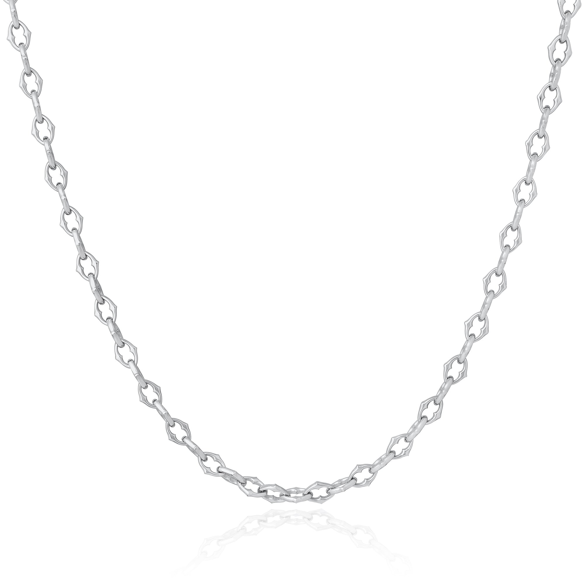 dainty Spiked link necklace on white background