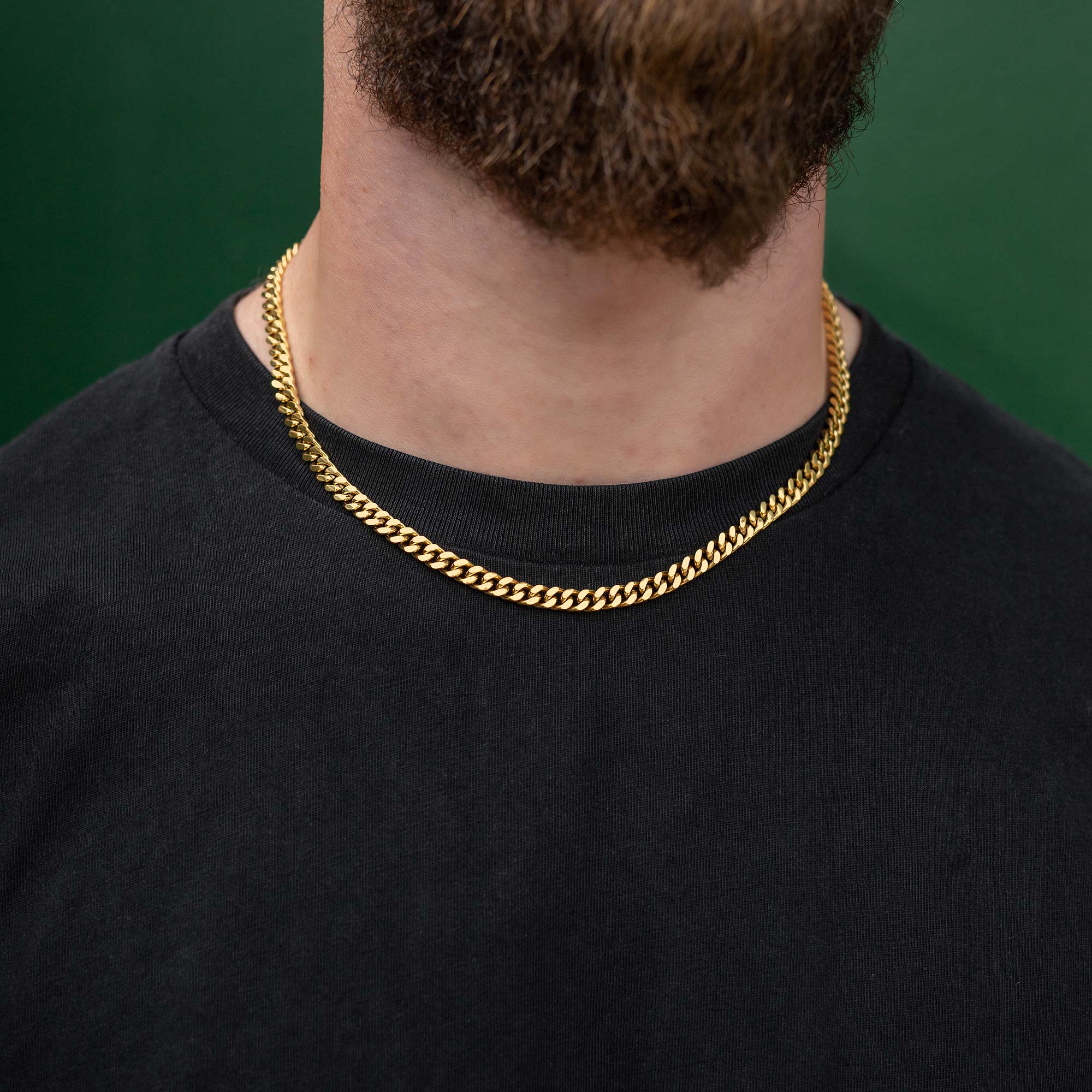 Golden 6mm thick cuban necklace for men