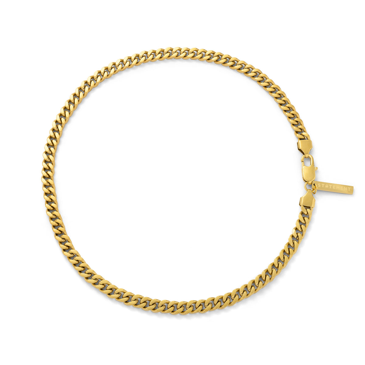 Gold Cuban Link Necklace on white background