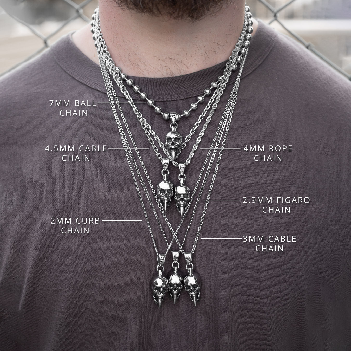 Bite The Bullet Skull Pendant Necklace Charms & Pendants STATEMENT 