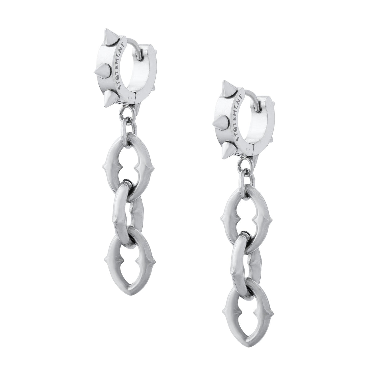 spiked chain link dangle earring
