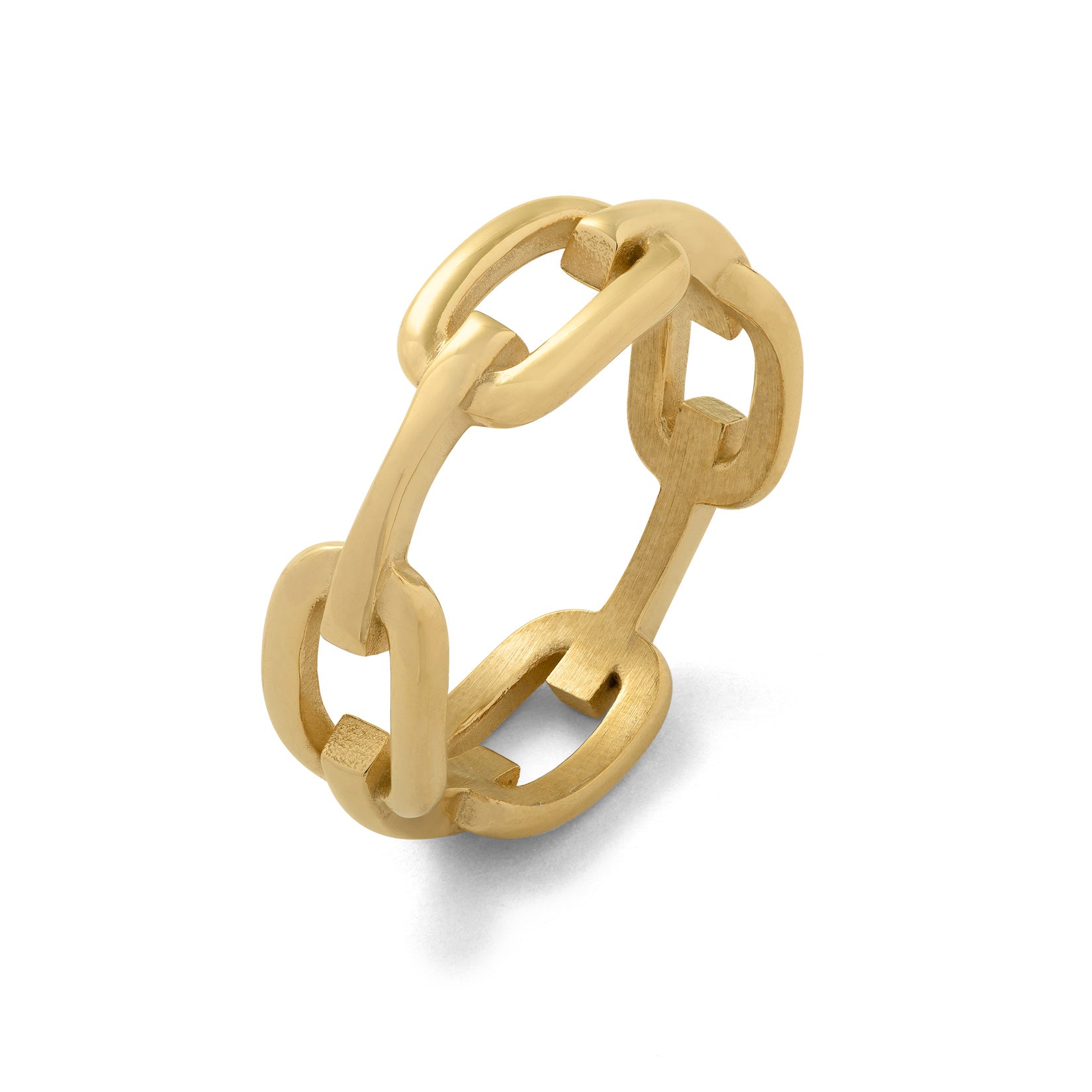 Gold Chain Link Ring on white