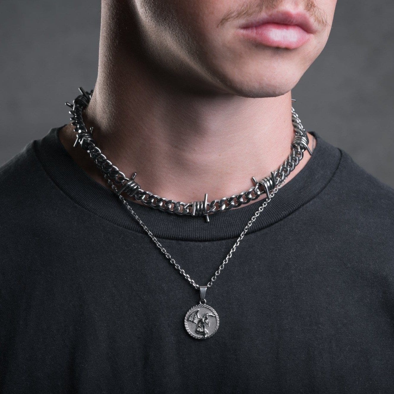 Mens on sale necklace set
